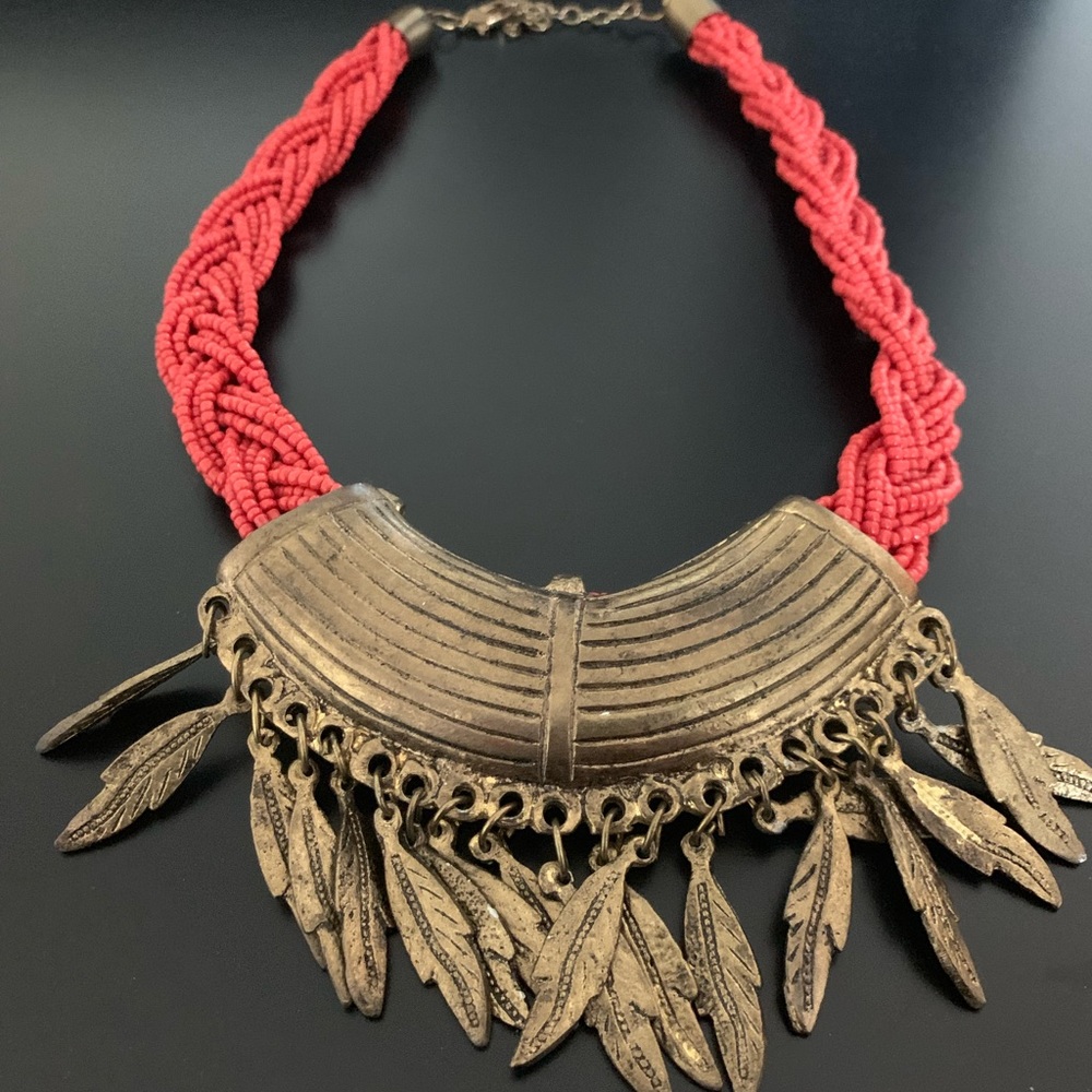 Topshop Feather Necklace